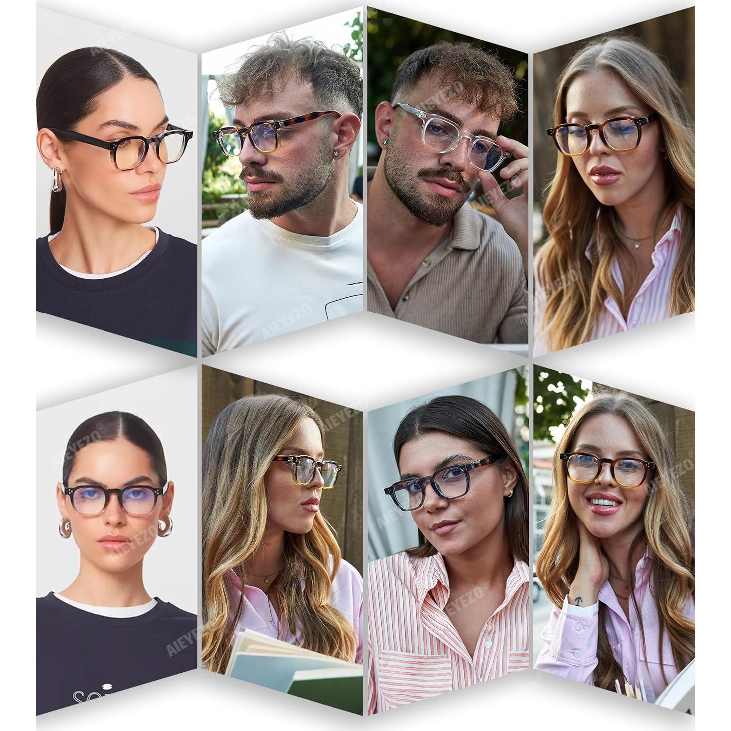 Gafas Retro AIEYEZO Cuadradas con Protección Luz Azul 48mm