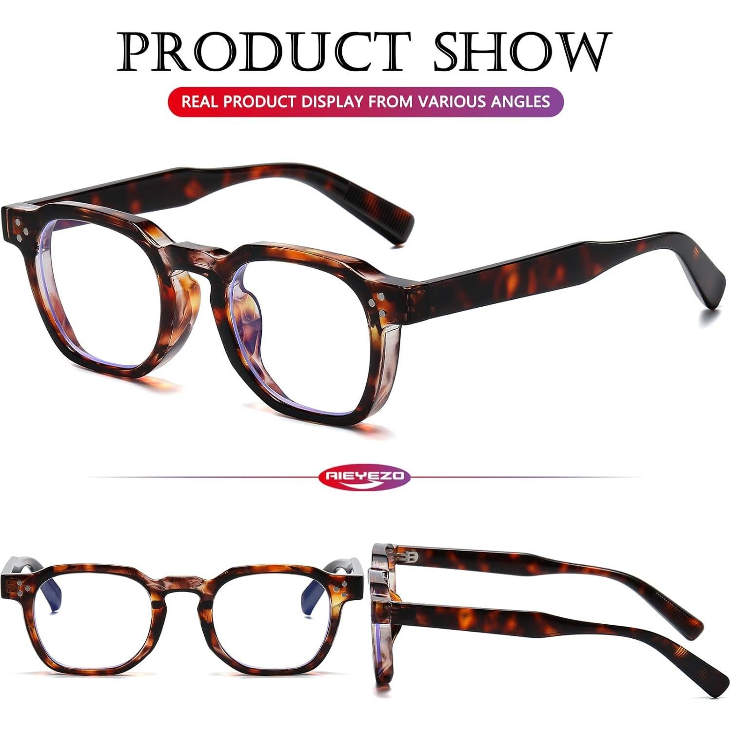 Gafas Retro AIEYEZO Cuadradas con Protección Luz Azul 48mm