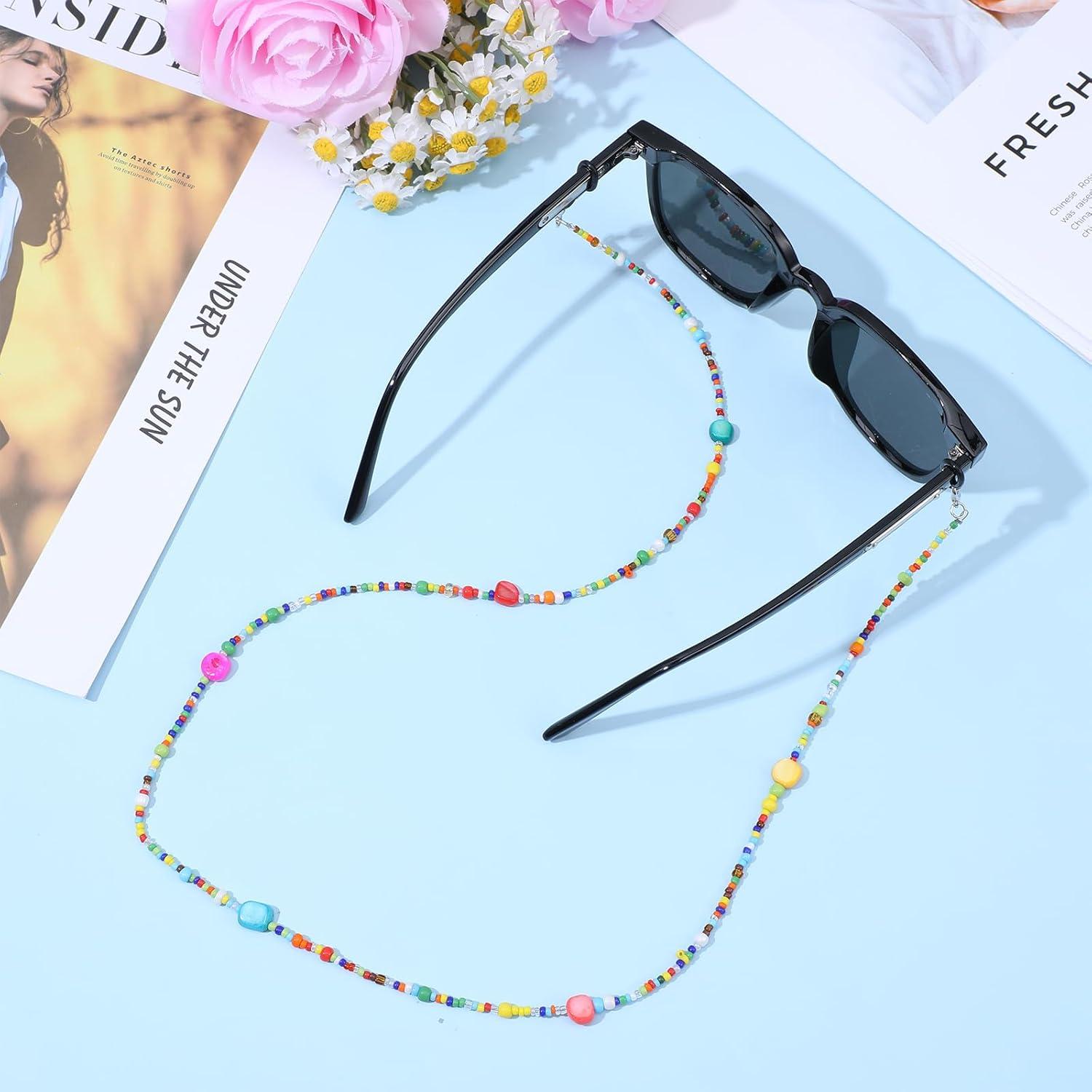 Cadena para Gafas de Cuentas Coloridas para Mujeres 75cm