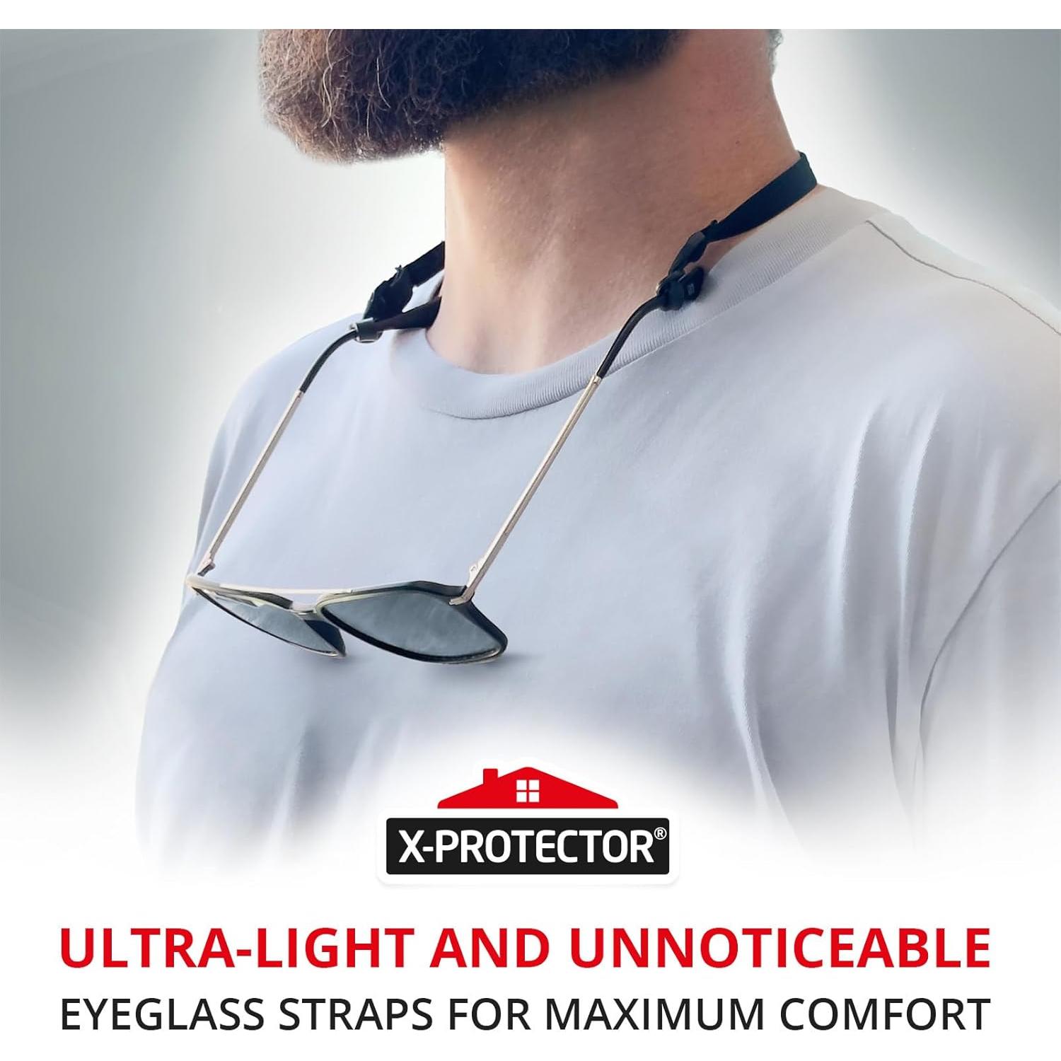 Correa Ajustable para Gafas X-Protector - 4 PCS, Negro