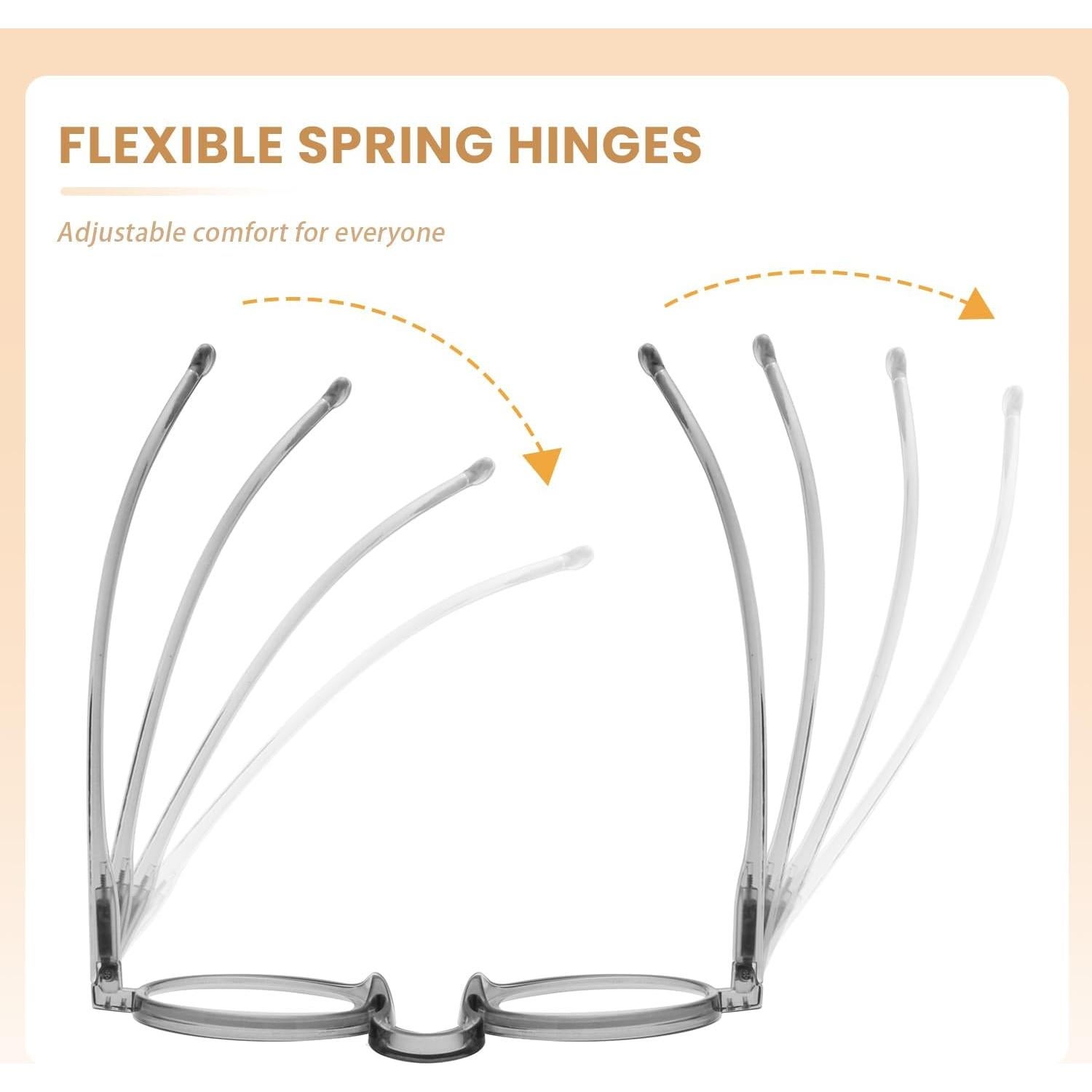 Gafas de Lectura Redondas Vintage GTSY - Paquete de 4 Colores