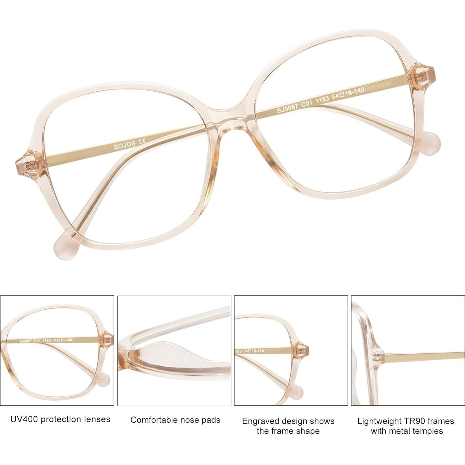 Gafas de Bloqueo de Luz Azul SOJOS SJ5097 para Mujer TR90