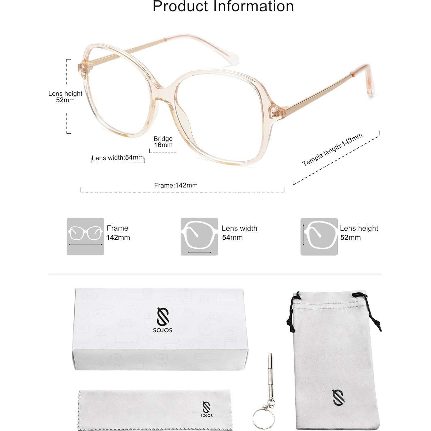 Gafas de Bloqueo de Luz Azul SOJOS SJ5097 para Mujer TR90