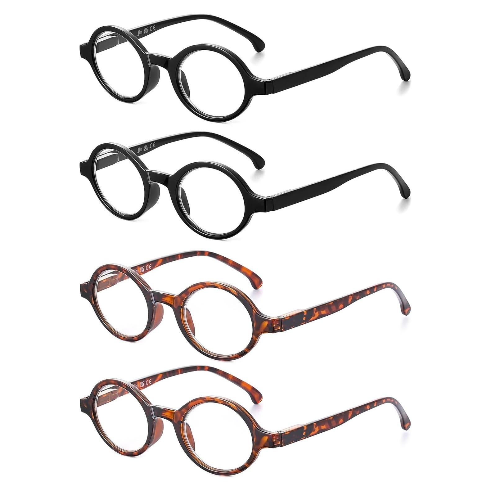 Set de 4 Gafas de Lectura Redondas Retro JM - 1.5x Unisex