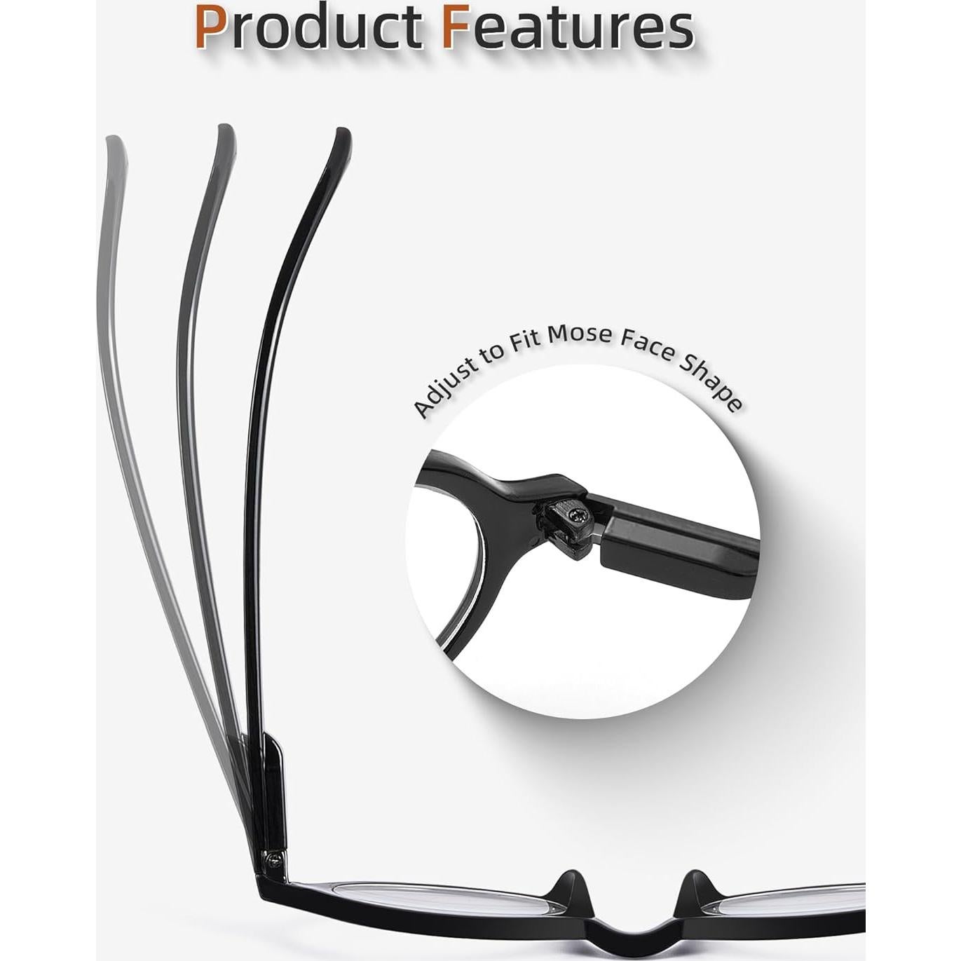 Set de 4 Gafas de Lectura Redondas Retro JM - 1.5x Unisex