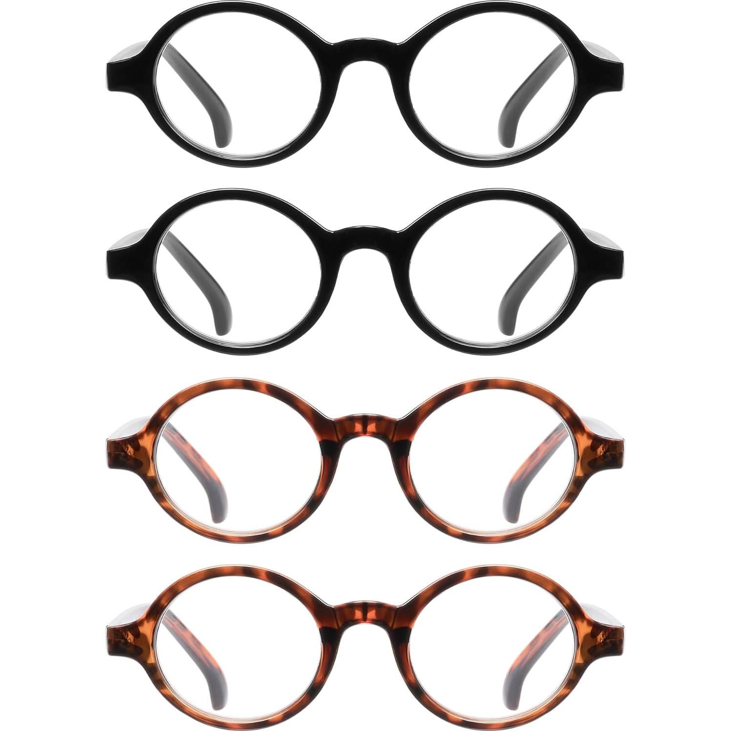 Set de 4 Gafas de Lectura Redondas Retro JM - 1.5x Unisex