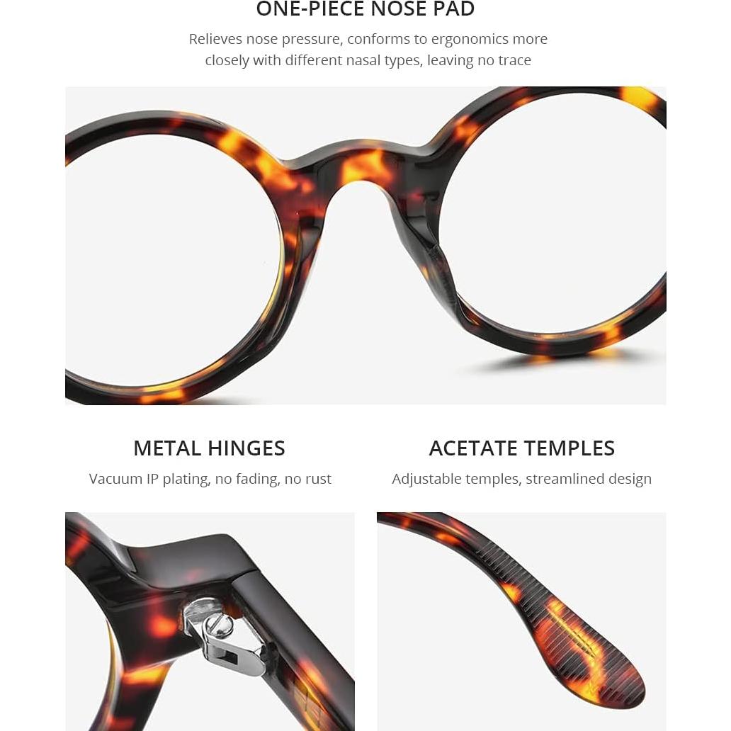 Gafas Ópticas Hepidem Acetato Vintage Redondas 46mm