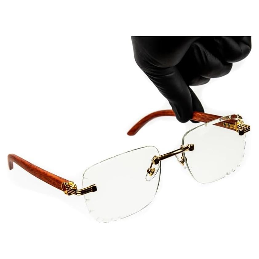 Gafas de Sol Rectangulares Street Knitted con Montura de Madera