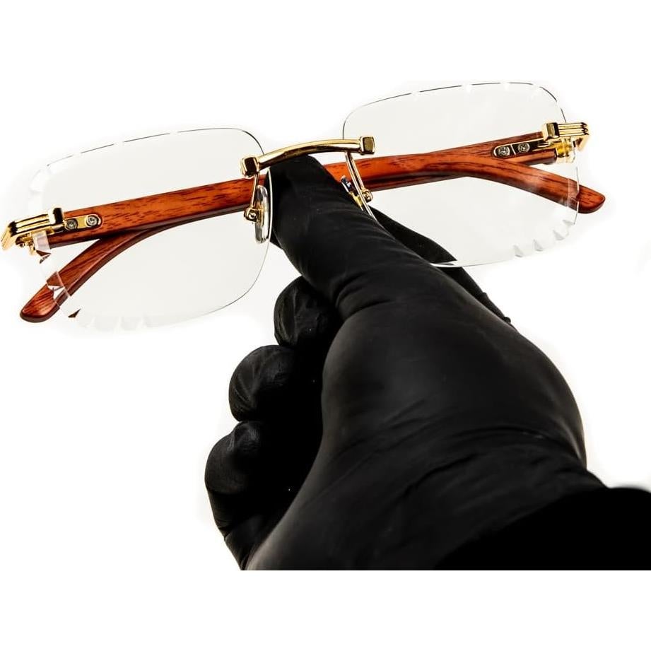 Gafas de Sol Rectangulares Street Knitted con Montura de Madera