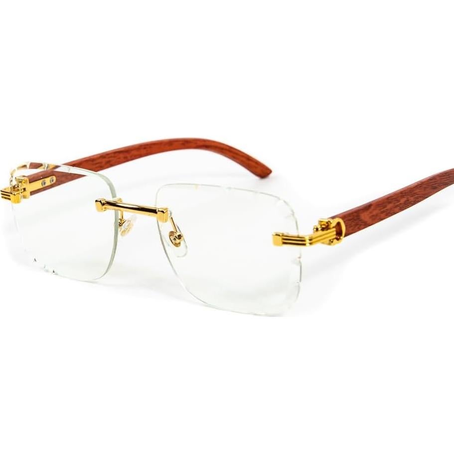 Gafas de Sol Rectangulares Street Knitted con Montura de Madera