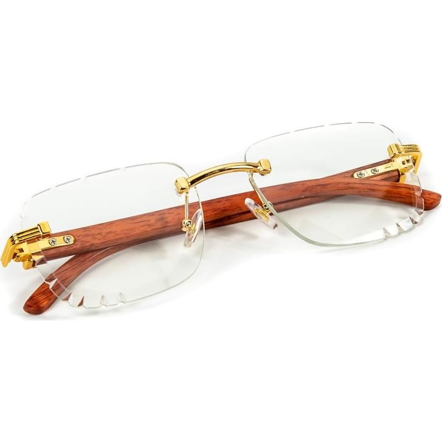 Gafas de Sol Rectangulares Street Knitted con Montura de Madera