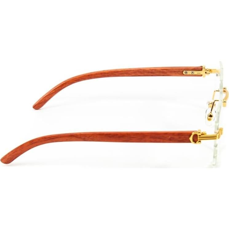 Gafas de Sol Rectangulares Street Knitted con Montura de Madera