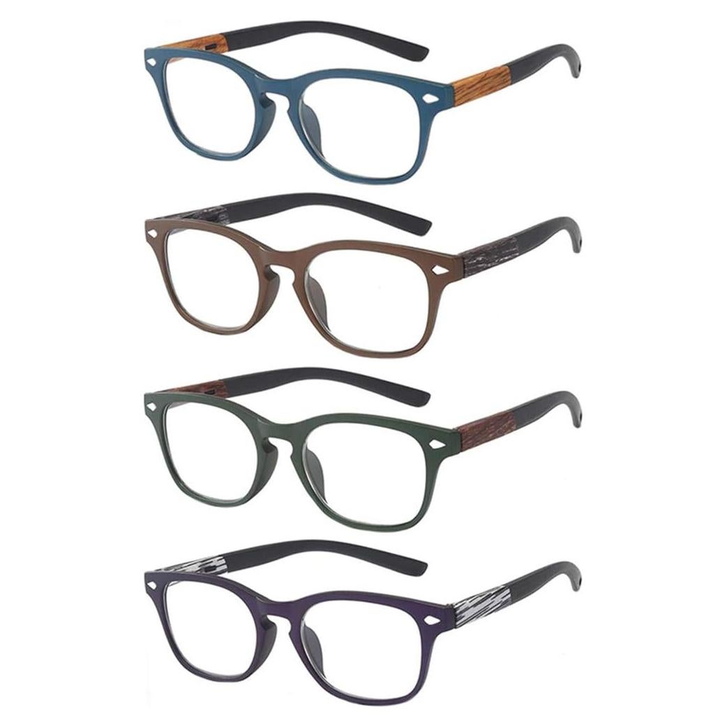 Gafas de Lectura OWN4B 4 Paquetes Unisex 1.00x Lentes Antiarañazos