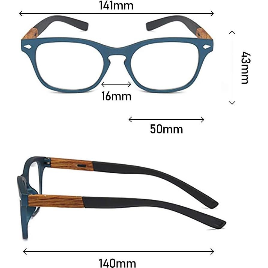 Gafas de Lectura OWN4B 4 Paquetes Unisex 1.00x Lentes Antiarañazos