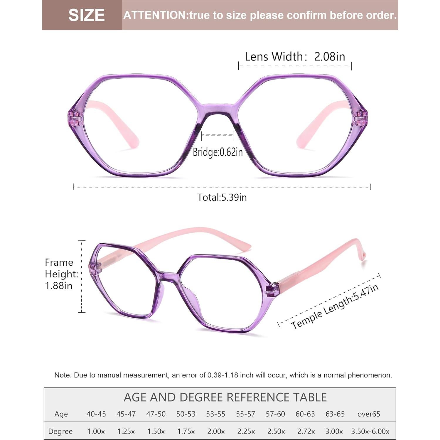 Gafas de Lectura EYEURL 4-Pack Anti Luz Azul 2.0x