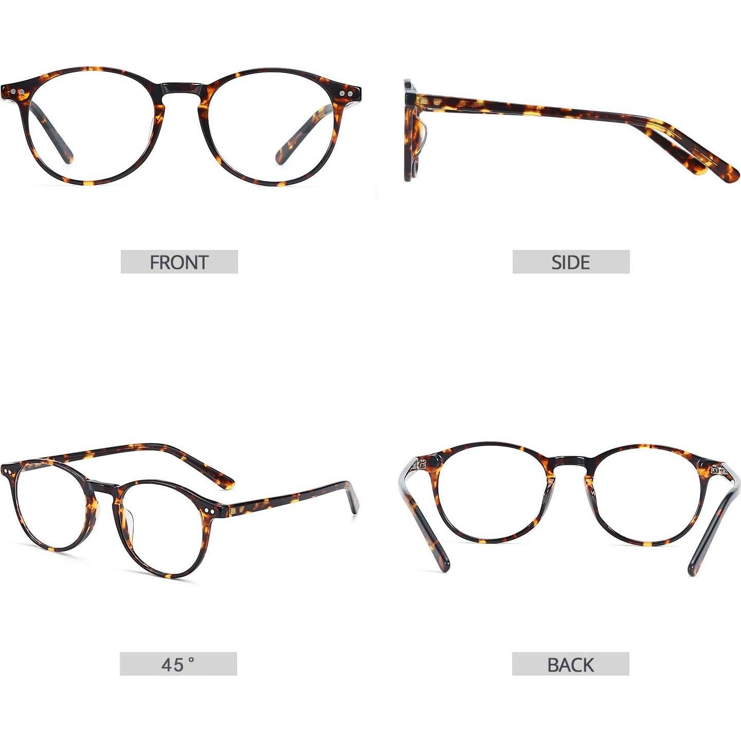 Gafas Redondas Vintage ZENOTTIC para Hombres y Mujeres - Lentes Transparentes