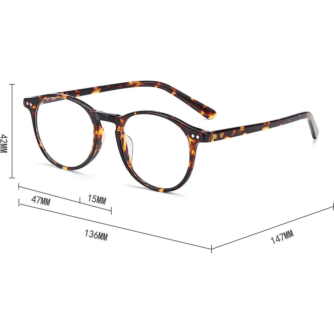 Gafas Redondas Vintage ZENOTTIC para Hombres y Mujeres - Lentes Transparentes