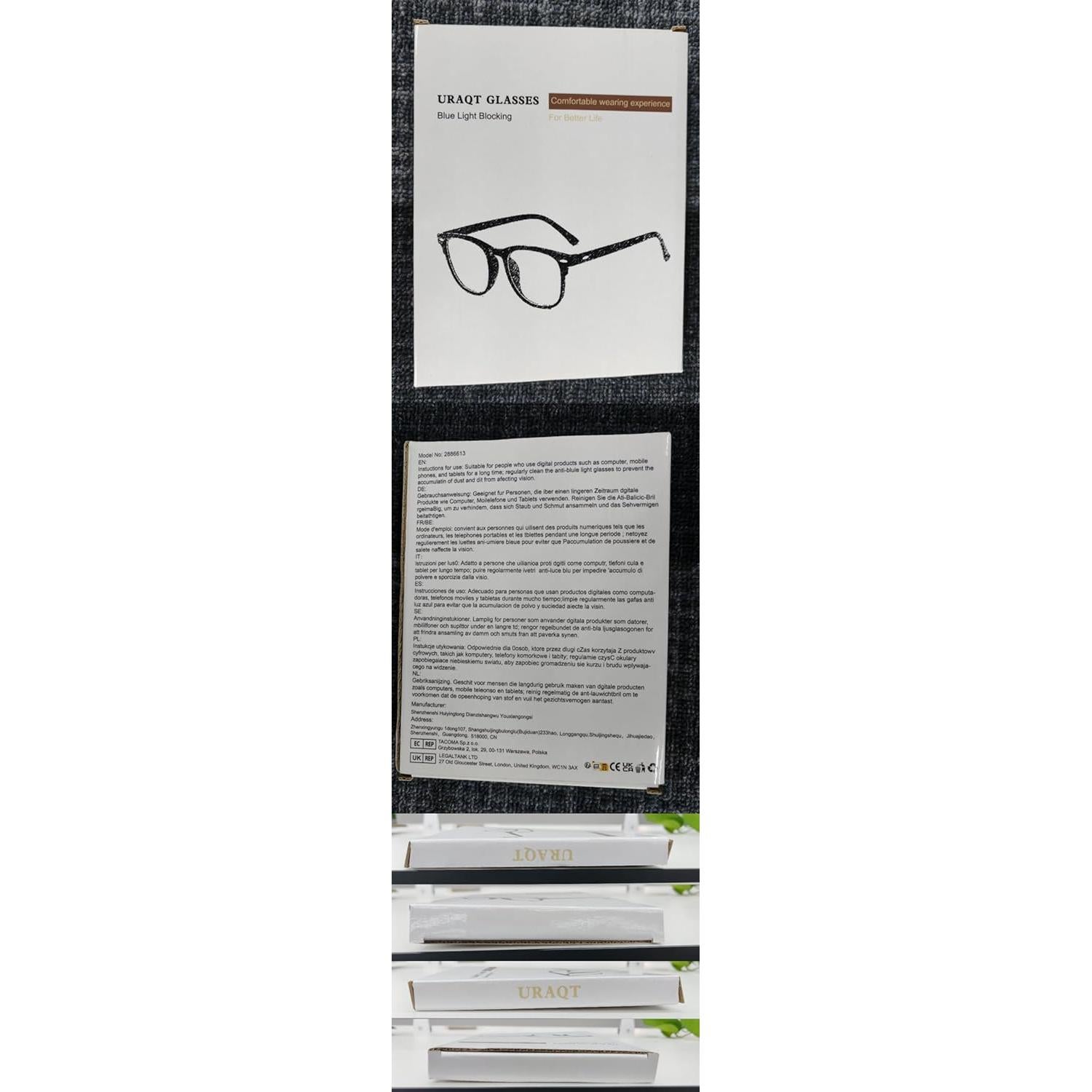 Gafas de Luz Azul URAQT para Computadora y Juego - Lente Clara