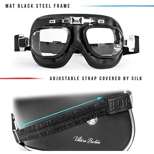 Gafas de Motocicleta Vintage Bertoni AF191A Antivaho