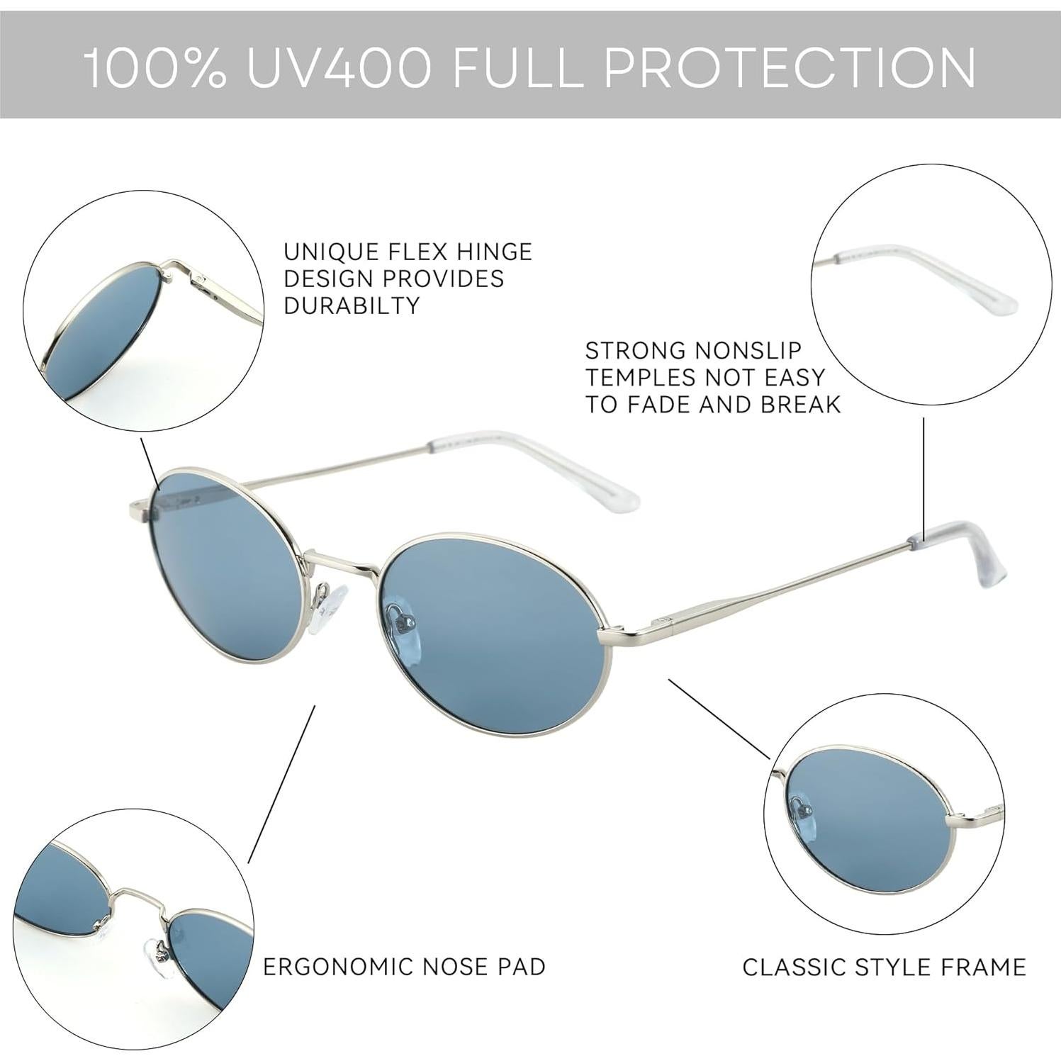 Gafas de sol ovaladas ZENOTTIC UV400 polarizadas unisex