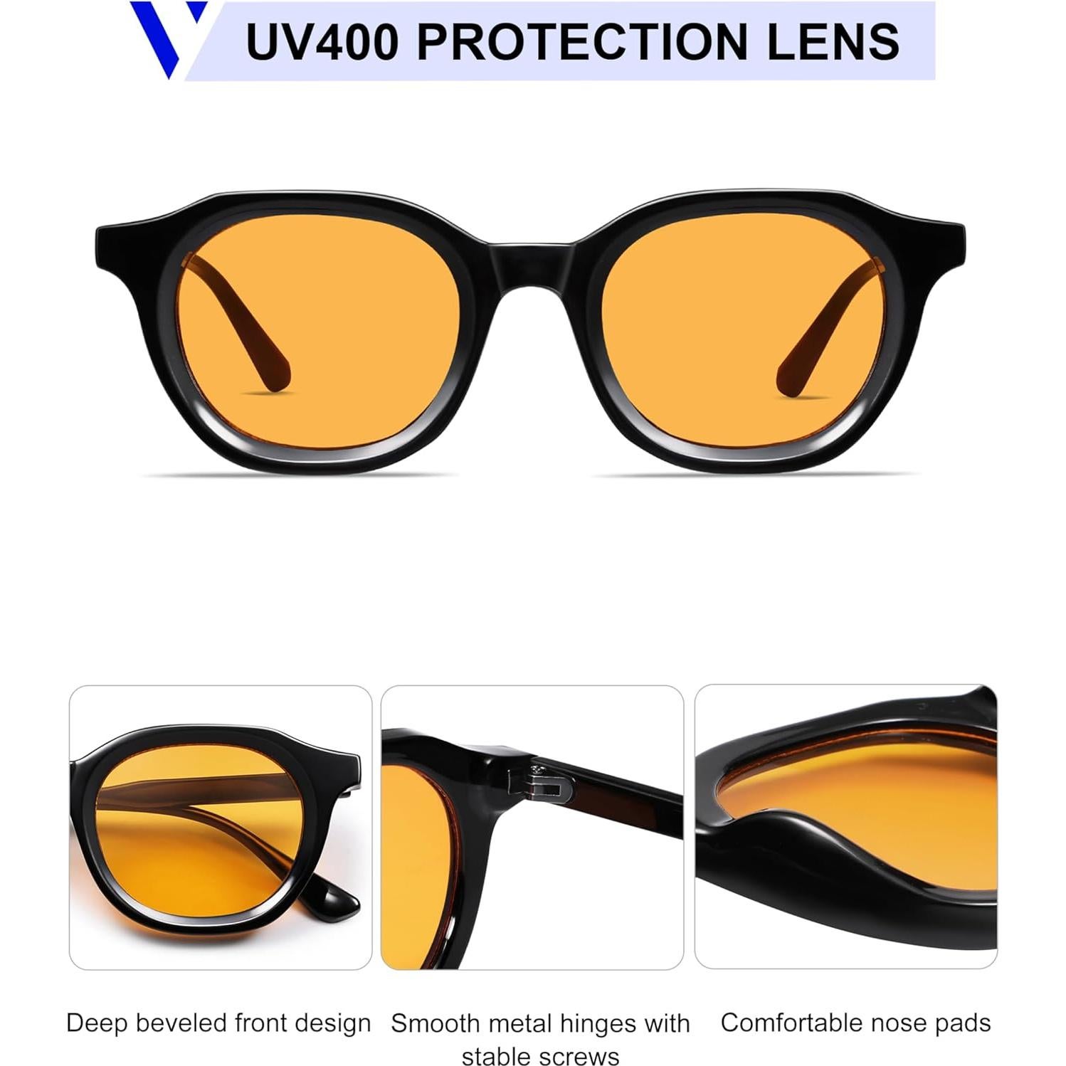 Gafas de sol redondas retro VANLINKER VL9829 UV400 46mm