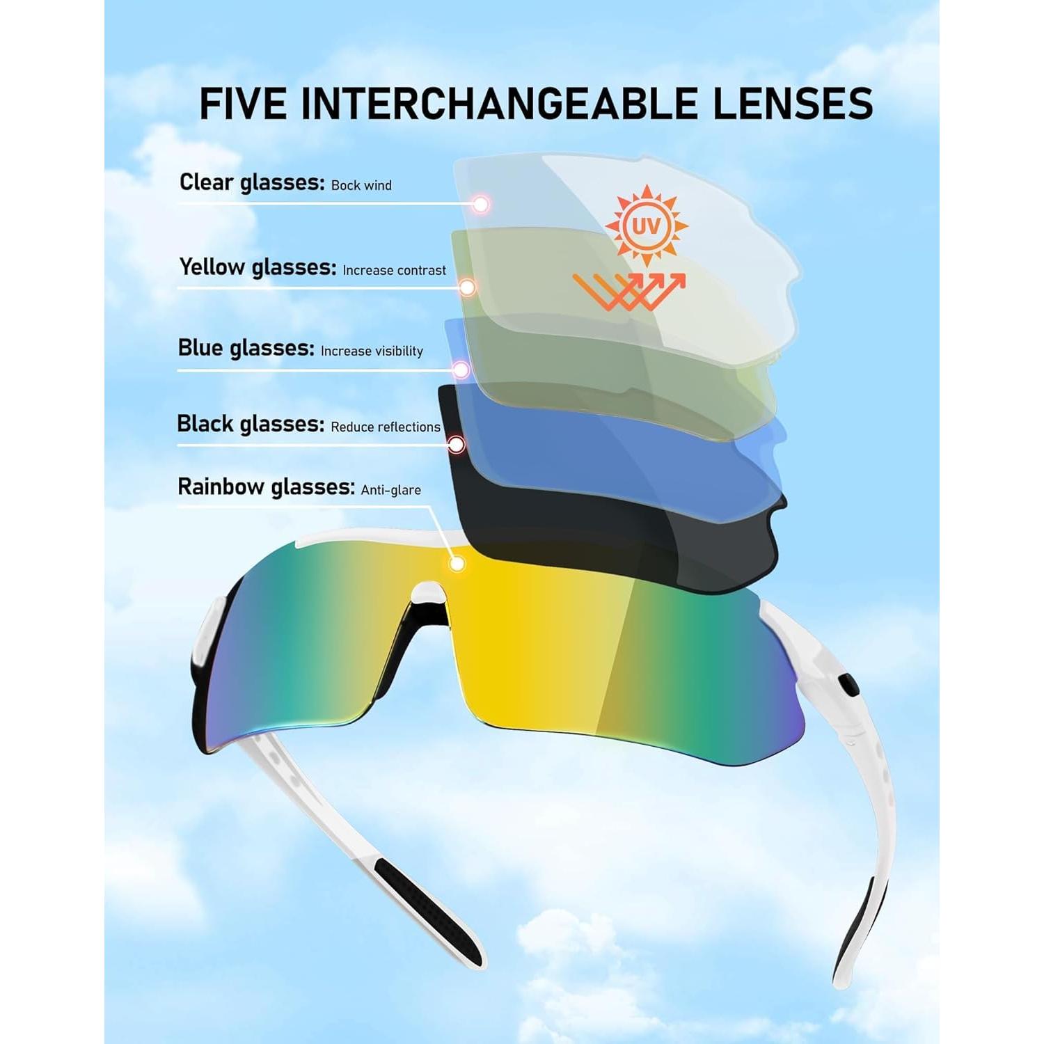 Gafas de Ciclismo Polarizadas UV400 5 Lentes Intercambiables