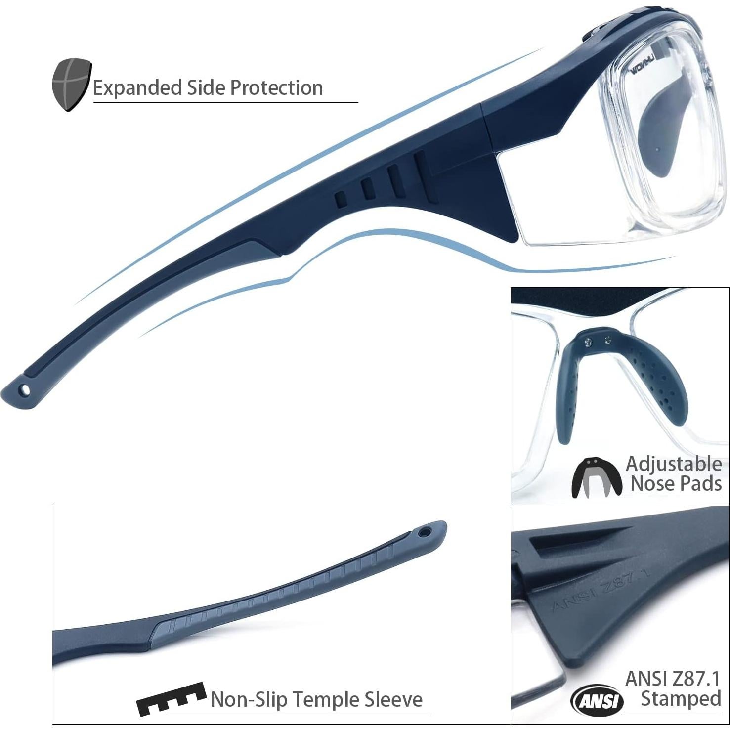 Gafas de Seguridad UKNOW Anti Niebla UV, ANSI Z87.1