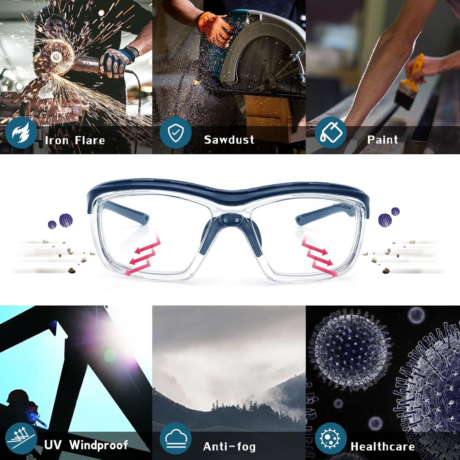 Gafas de Seguridad UKNOW Anti Niebla UV, ANSI Z87.1