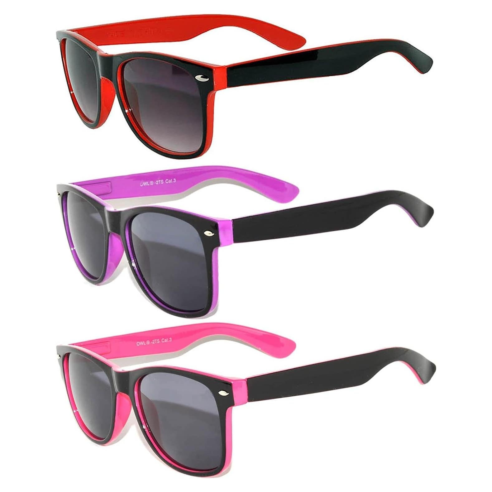 Paquete de 3 Gafas de Sol Vintage Bicolor UV Protección