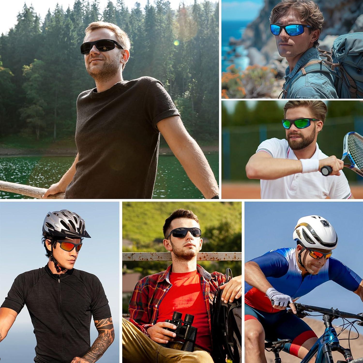 Gafas de sol deportivas OFWIN UV400 unisex marco negro mate