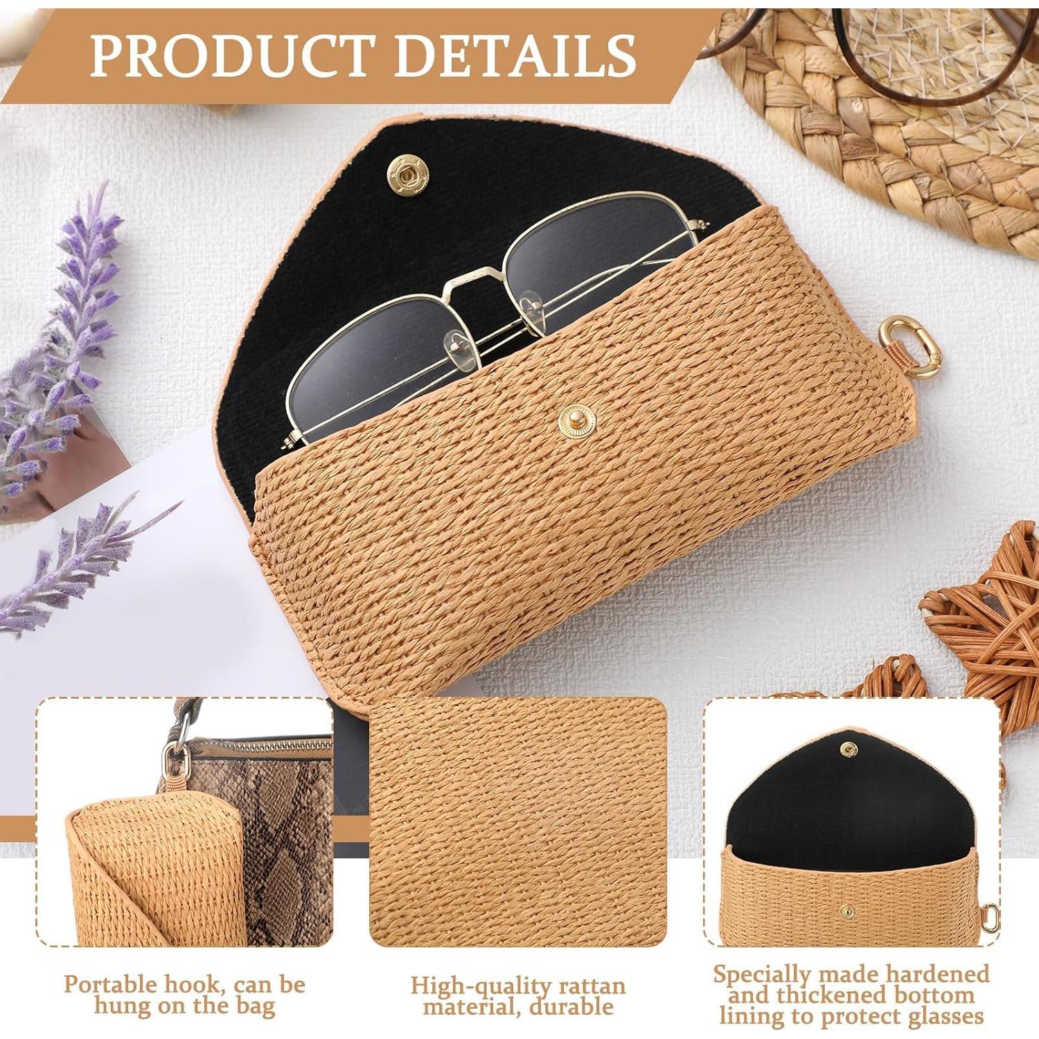 Funda de Gafas de Ratán Tejido Leinuosen Boho 17x7x5cm