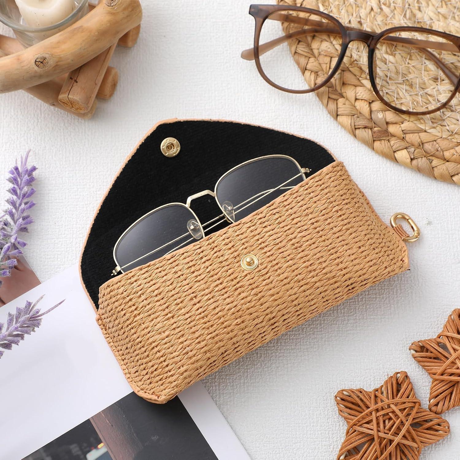 Funda de Gafas de Ratán Tejido Leinuosen Boho 17x7x5cm