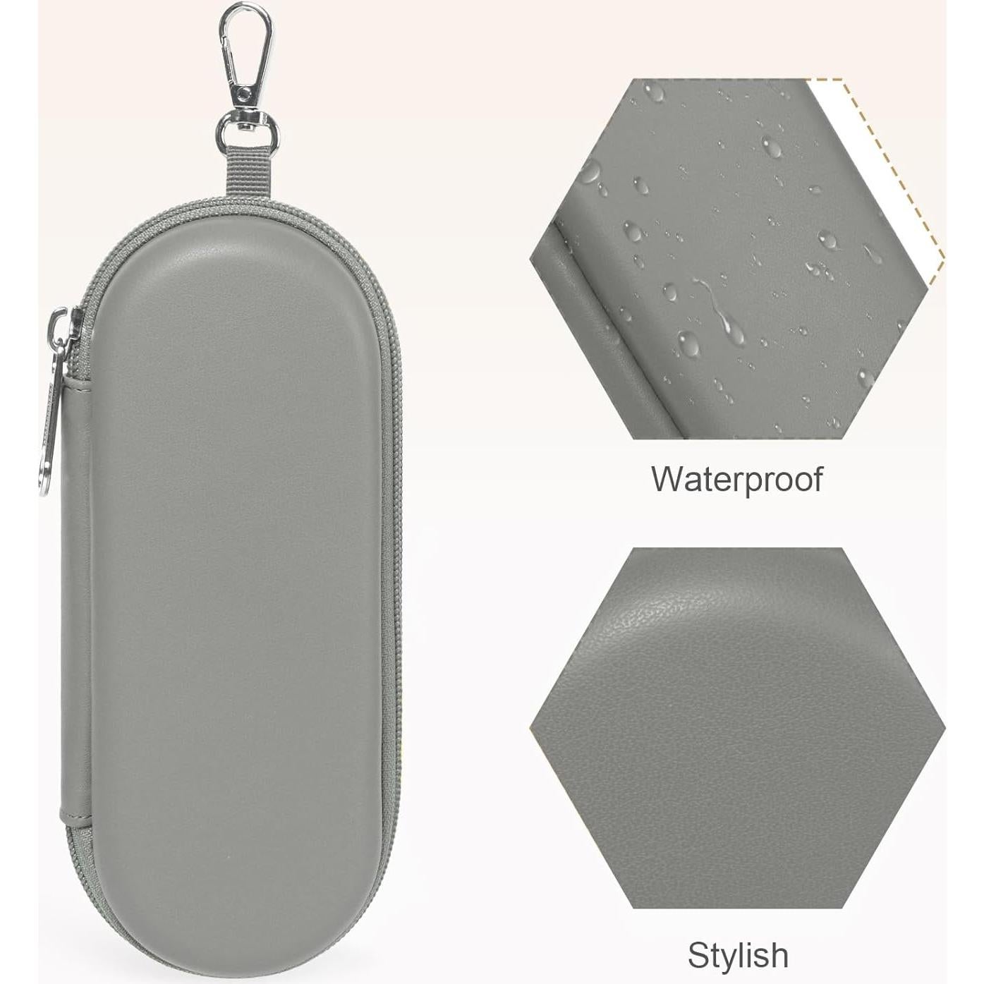 Estuche Doble para Gafas Gris Organizador con Cremallera