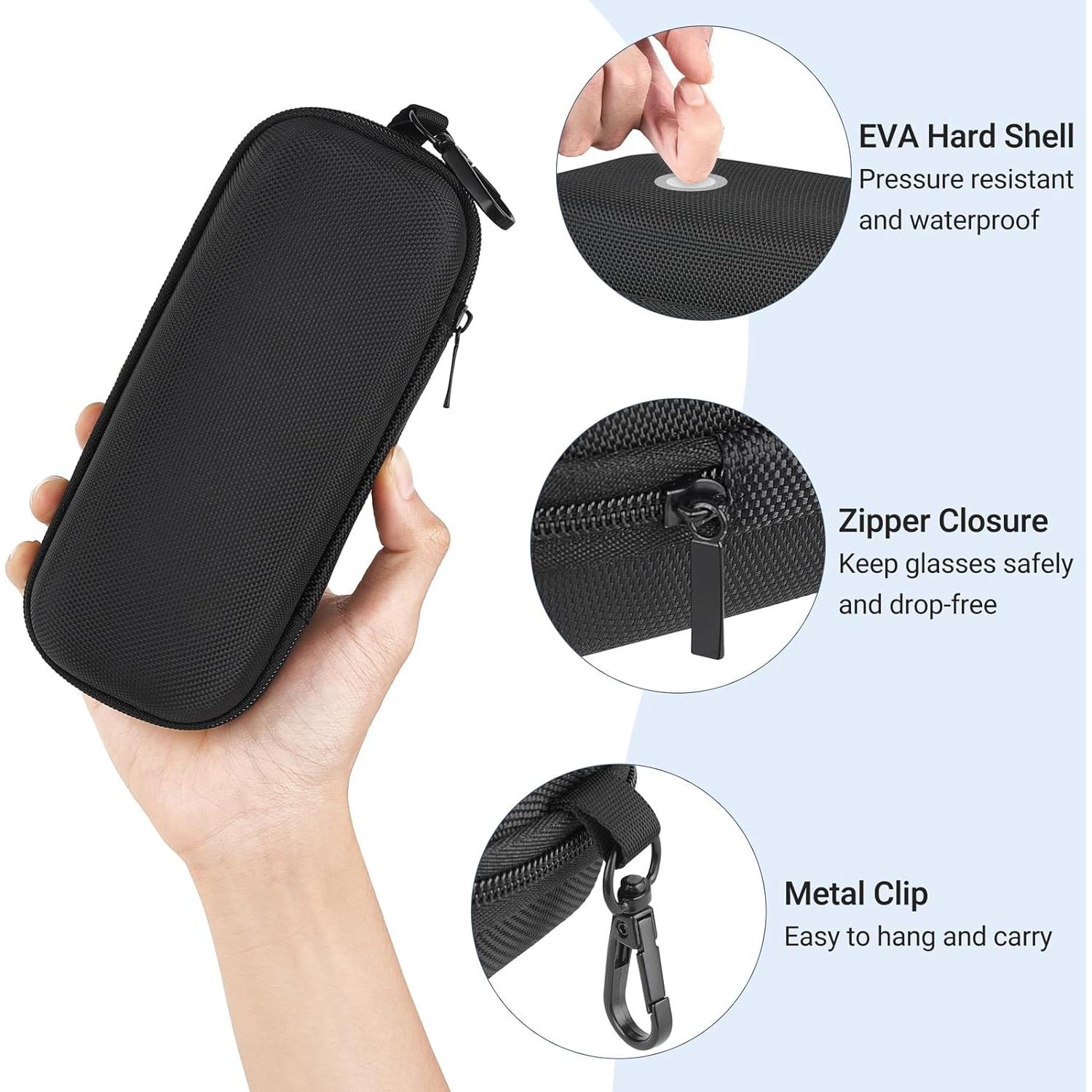 Estuche Doble para Gafas Mkono, Organizador EVA Negro 18x8x6cm