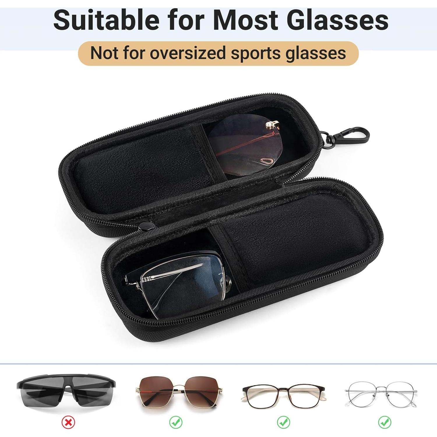 Estuche Doble para Gafas Mkono, Organizador EVA Negro 18x8x6cm