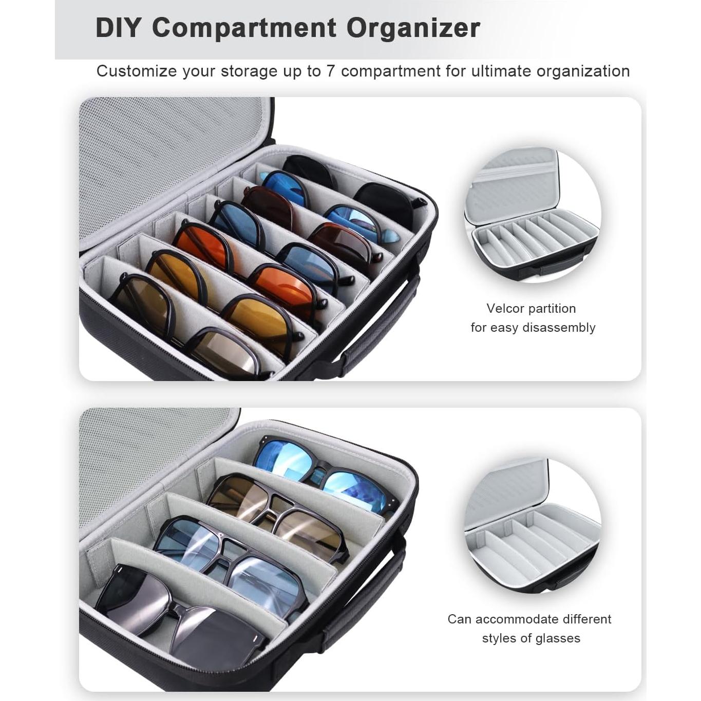 Organizador de Gafas de Sol Krypthos, Caja Portátil para 7 Pares