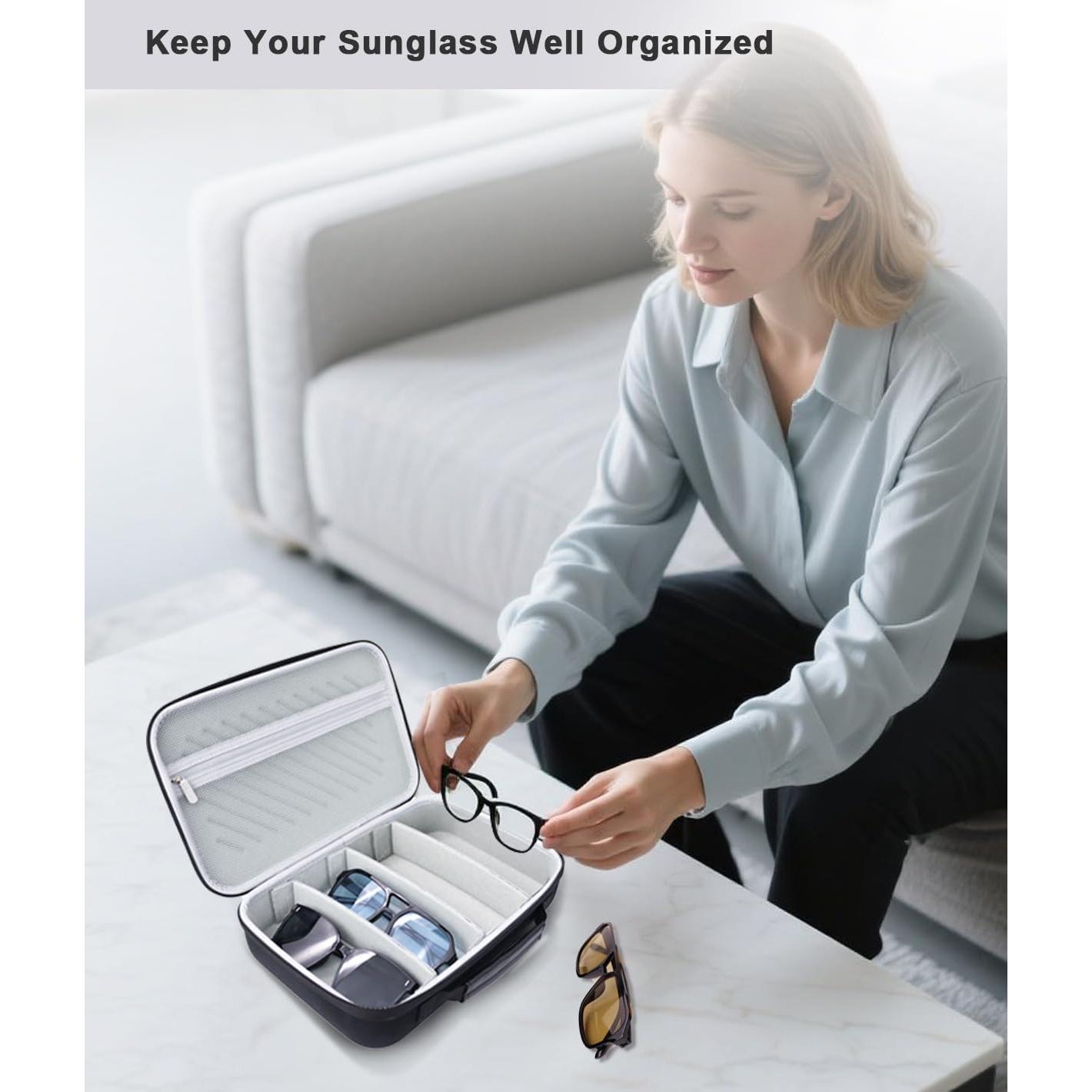 Organizador de Gafas de Sol Krypthos, Caja Portátil para 7 Pares