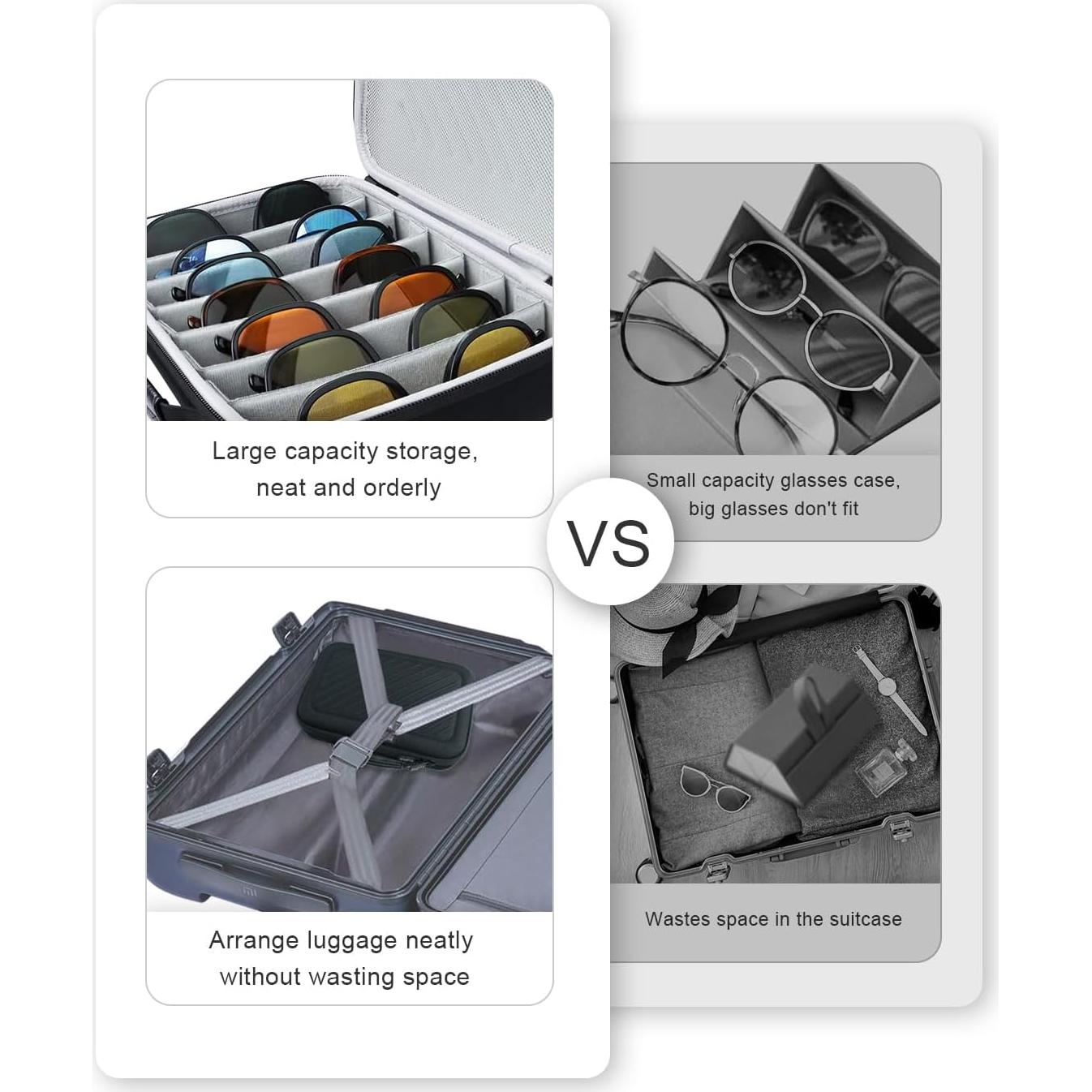 Organizador de Gafas de Sol Krypthos, Caja Portátil para 7 Pares