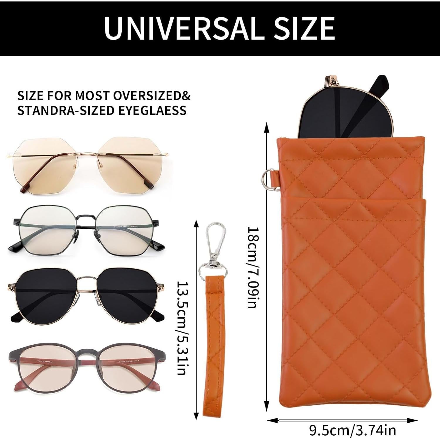 Estuche Doble para Gafas Flyingmage - Cuero PU Suave, Negro y Marrón