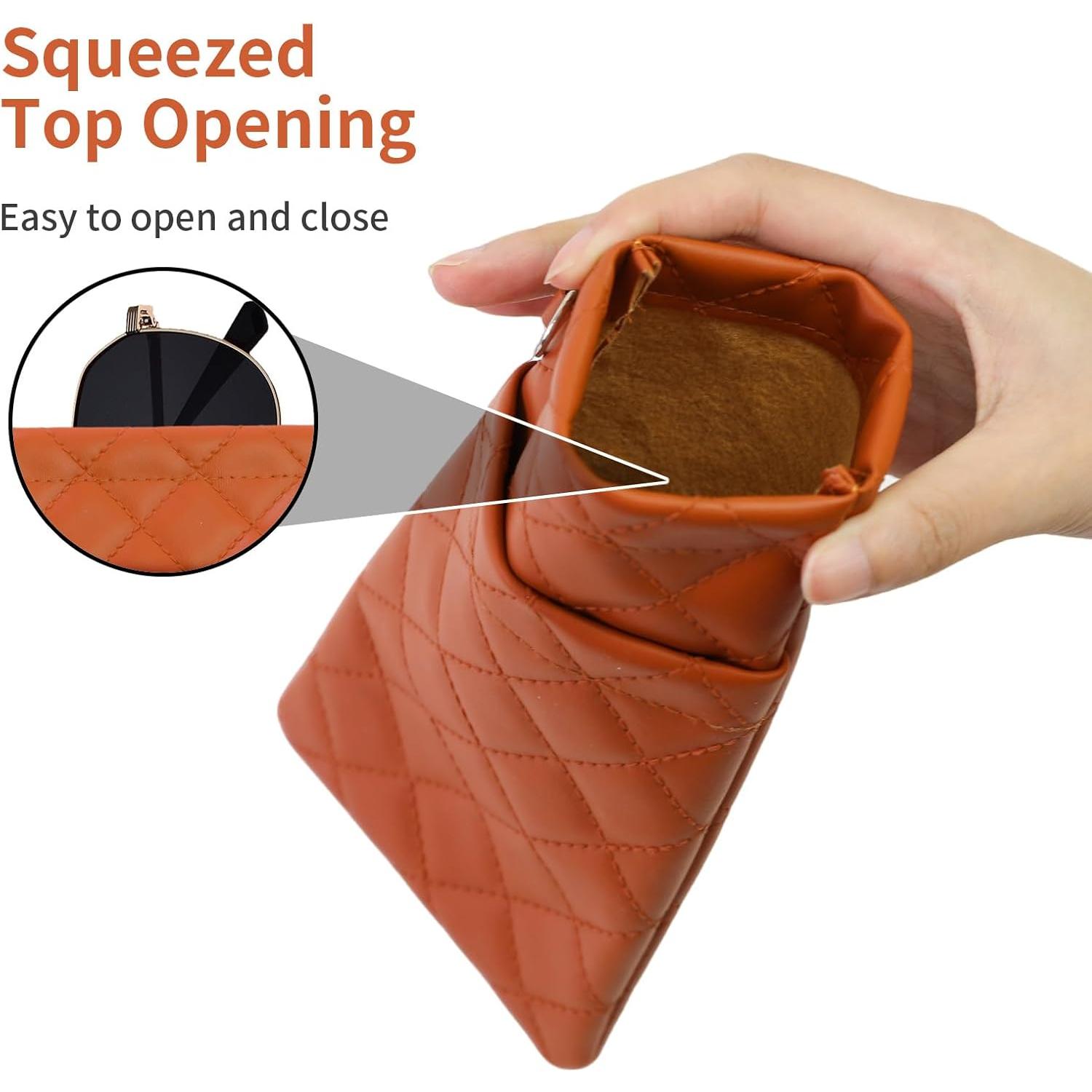 Estuche Doble para Gafas Flyingmage - Cuero PU Suave, Negro y Marrón