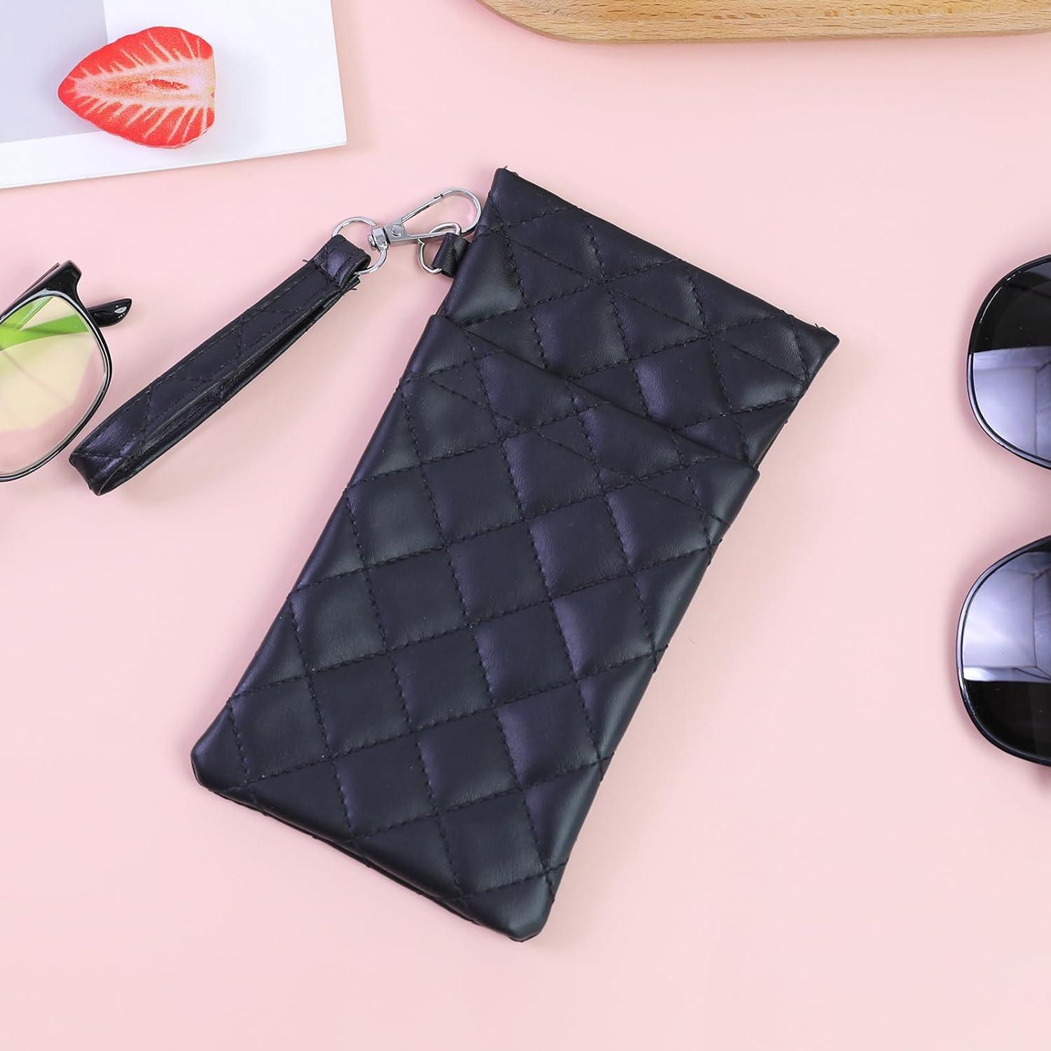 Estuche Doble para Gafas Flyingmage - Cuero PU Suave, Negro y Marrón