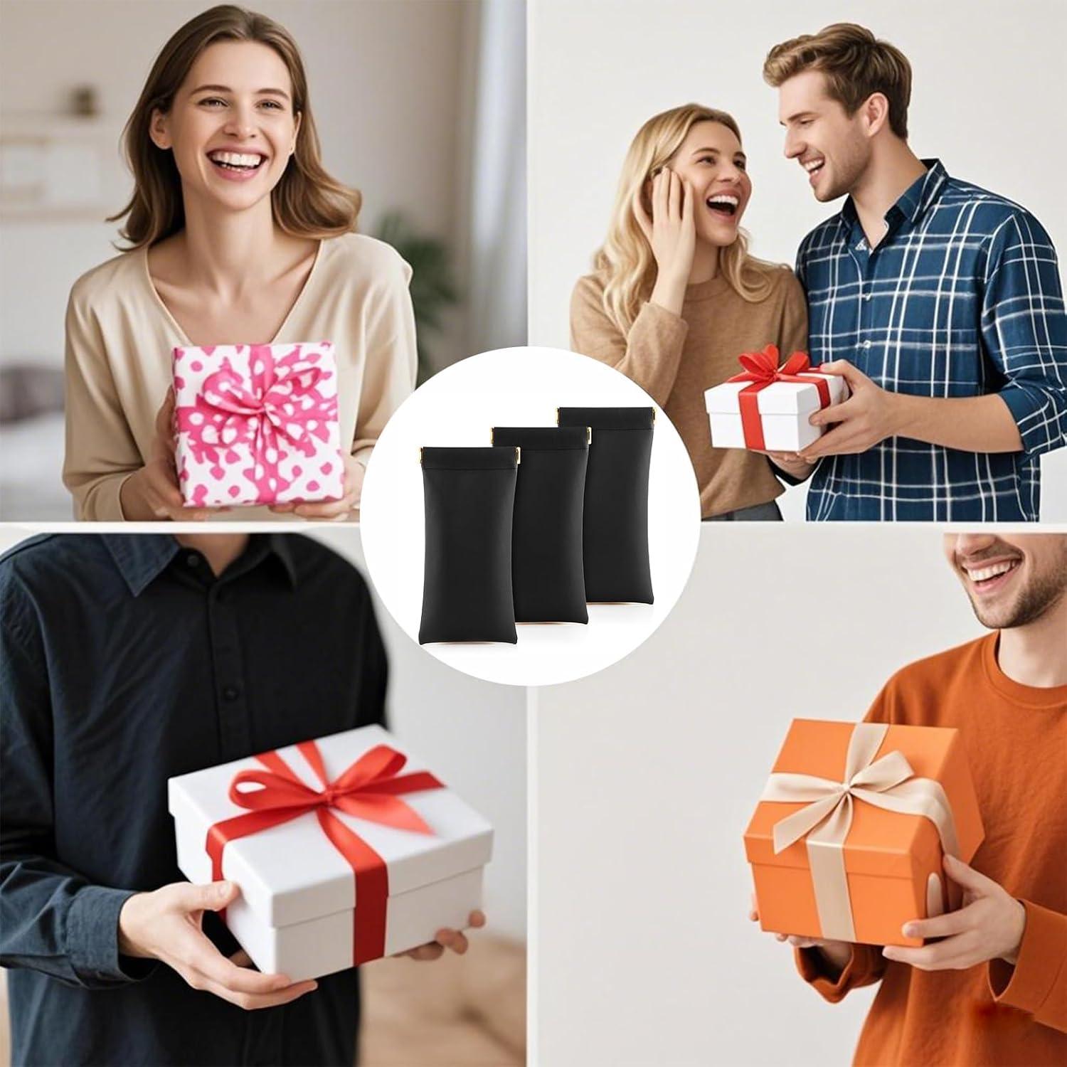 Estuche de Gafas de Cuero PU Negro 3 Pack - Portátil y Ligero