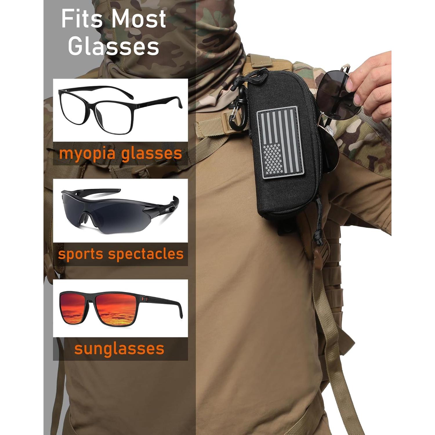 Funda táctica para gafas Lemubeane con paño de limpieza