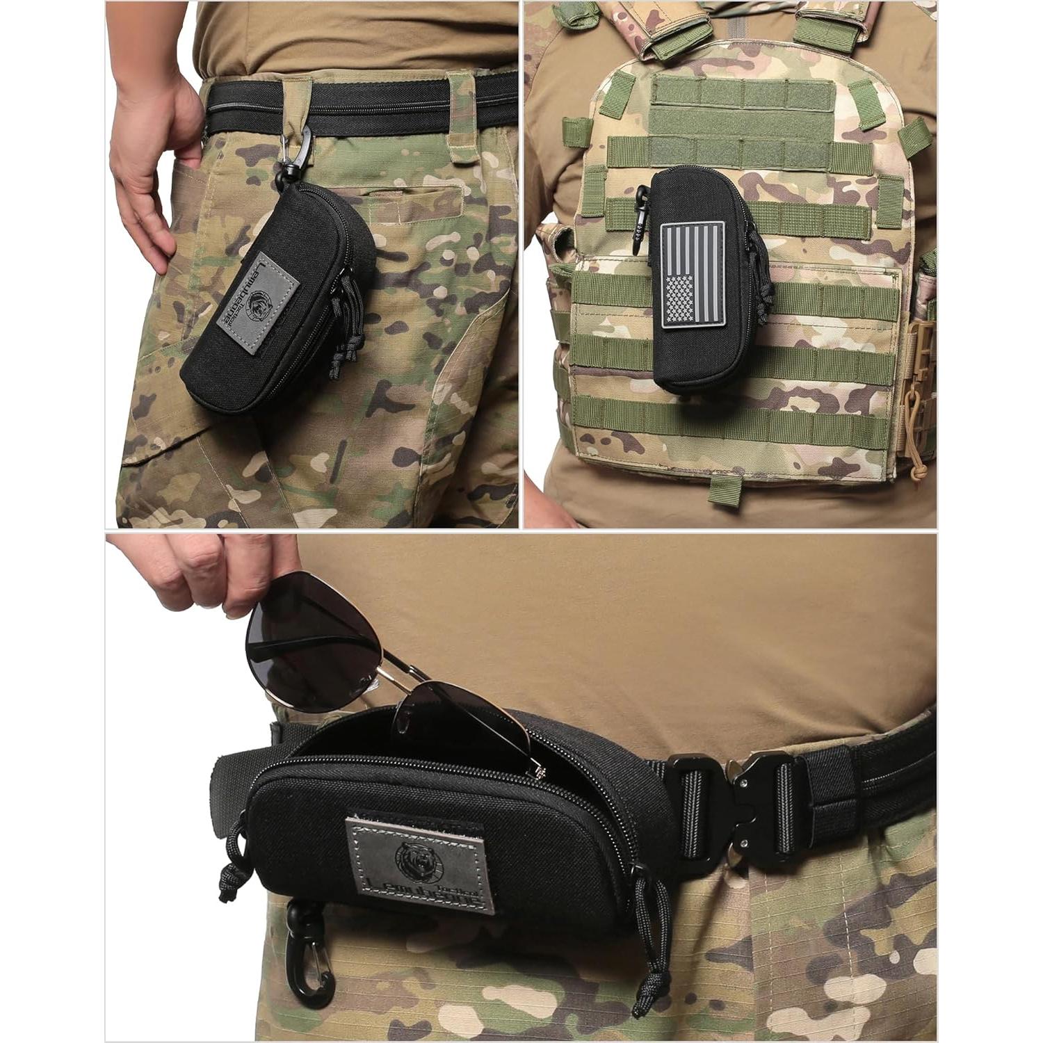 Funda táctica para gafas Lemubeane con paño de limpieza