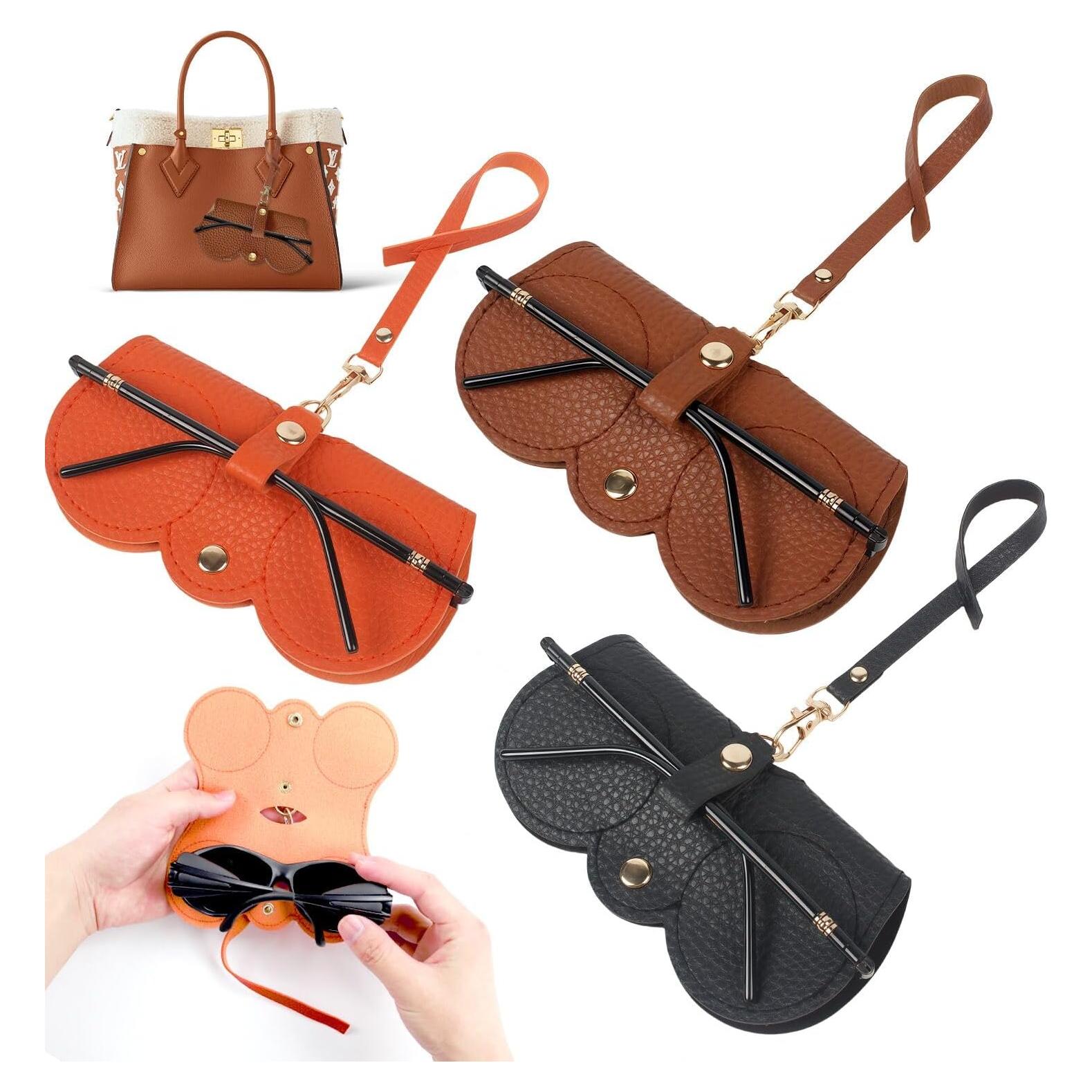 Paquete de 3 Fundas de Gafas de Cuero SEILETOO - Suaves y Portátiles