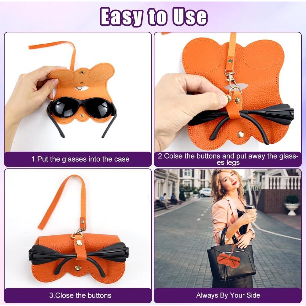 Paquete de 3 Fundas de Gafas de Cuero SEILETOO - Suaves y Portátiles