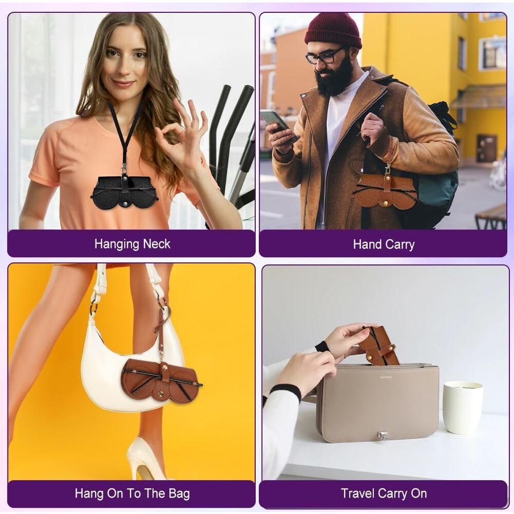 Paquete de 3 Fundas de Gafas de Cuero SEILETOO - Suaves y Portátiles