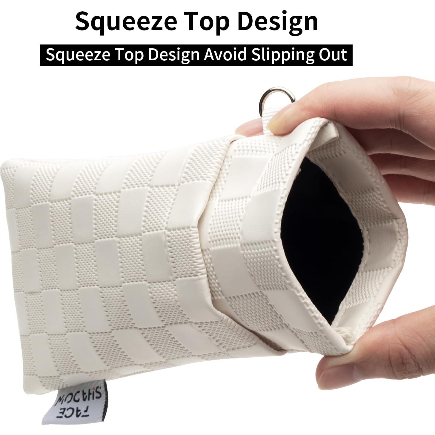 Estuche Doble para Gafas PU Blanco con Tapa de Presión y Paño