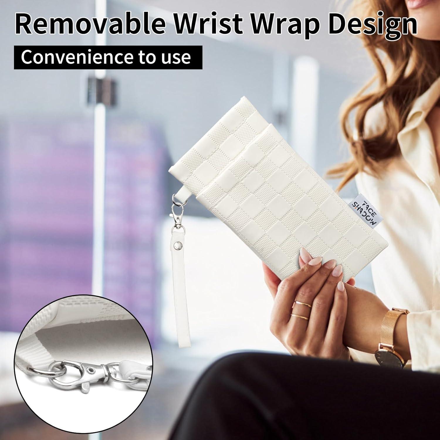 Estuche Doble para Gafas PU Blanco con Tapa de Presión y Paño