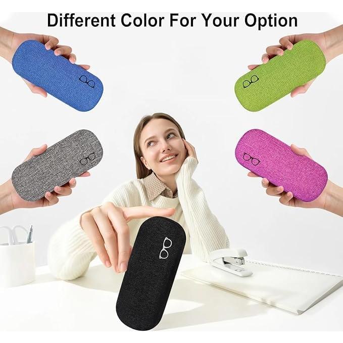 Funda Dura para Gafas YOSE Negra con Bolsa y Paño de Limpieza